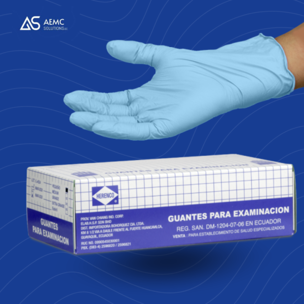 GUANTES DE NITRILO CELESTE